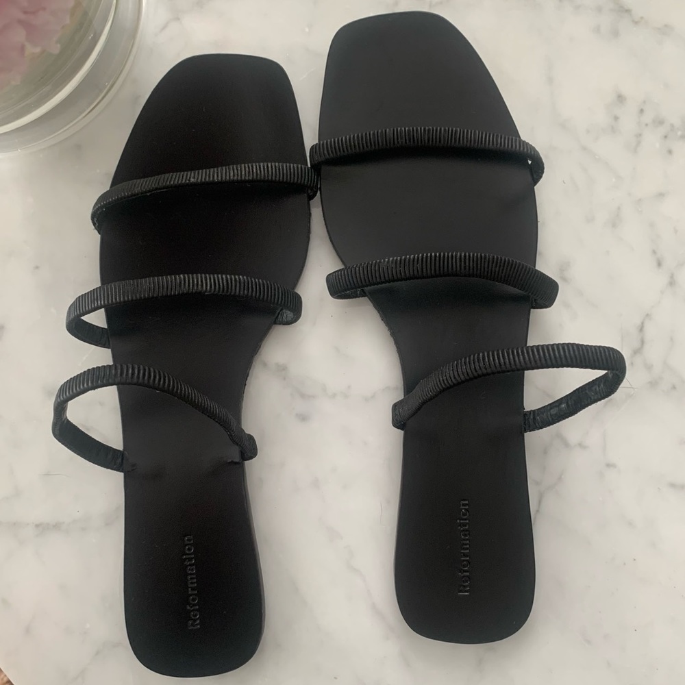 Reformation square toed sandals, worn once!